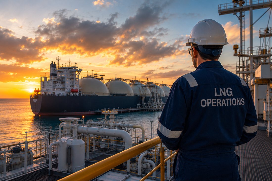 LNG operations technician on a marine terminal